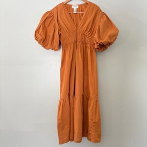 Jessica Simpson Dress Cottage Core Feminine Summer Puff Sleeve Tiered Skirt